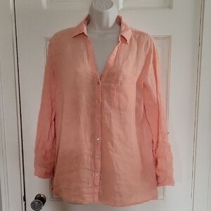 Sigrid Olsen Linen Blouse Size Small